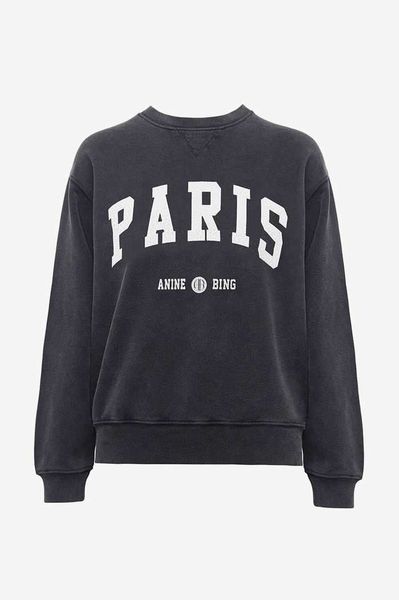 

aninee b 2023 a bing letter paris women sweatshirt print wash snow black gray round neck cotton sweater designer pullover hoodie