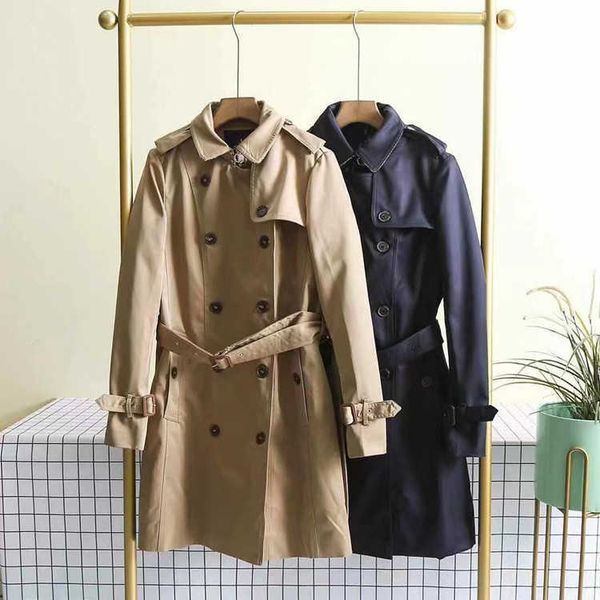 

women's trench coats women's fashionable autumn and winter double breasted, Tan;black