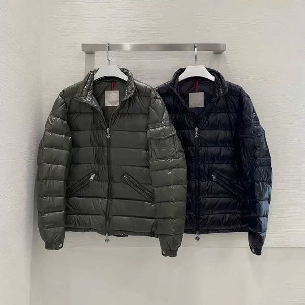 

designer men down jacket monocle agay classic diagonal pockets stand collar thin coats, Black