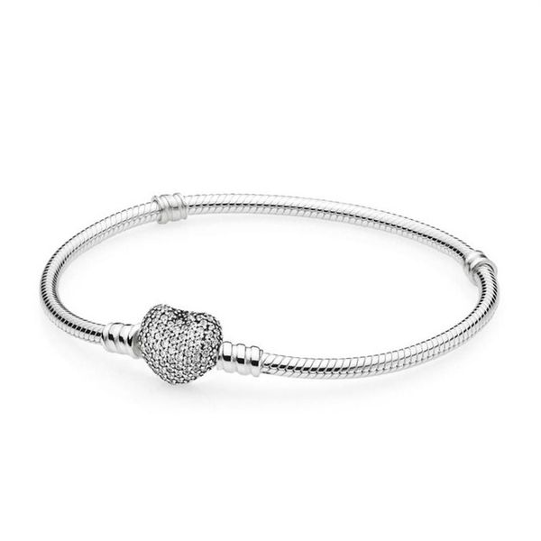 

1pcs drop crystal bracelets with zircon silver bangle fits pandora snake chain women girl gifts br007261f, Golden;silver