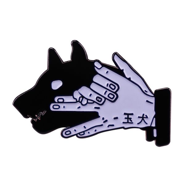 

other fashion accessories hand shadow brooch wolf head badge accessories, Silver
