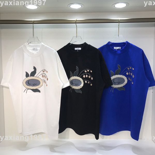 

2023ss spring and summer new hoodies high shirt grade cotton sweatshirts printing short pants sleeve round neck panel t-shirt size s-m-l-xl-, Black;brown