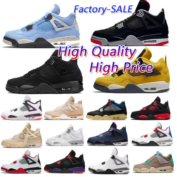 

men 4 basketball designer shoes mens outdoor trainers sport sneakers university blue taupe haze white oreo sail jordons discount 4s desert m, Black