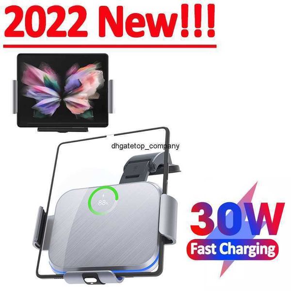 

fast charge niye 30w car wireless charger fold screen dual coil qi phone holder mount charging station for samsung galaxy 4 3 2