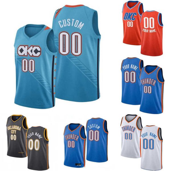 

75th custom men women youth oklahoma''city thunder''23 tre mann 33 mike muscala 17 paleksej okusevski 22 isaiah roby bas, Black;red