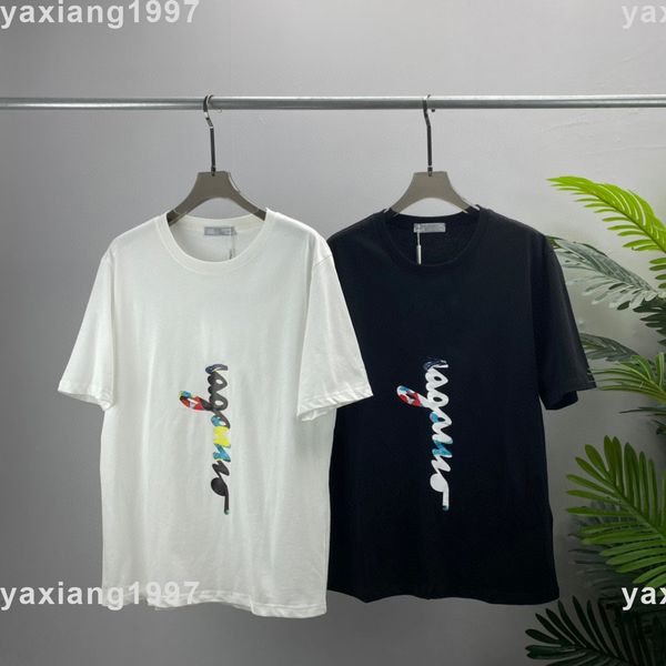 

2023ss spring and summer new hoodies high shirt grade cotton sweatshirts printing short pants sleeve round neck panel t-shirt size s-m-l-xl-, Black;brown