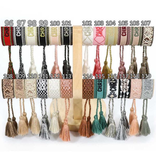 

bracelets luxury fashion women's brand d designer bangle jewelry female embroidery woven bracelet bohemian creative tassel men's g, Golden;silver