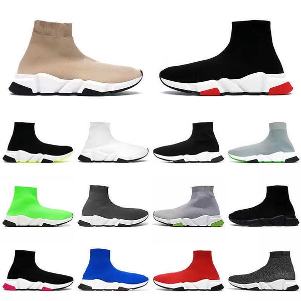 

casual shoe sneakers men women 2022 socks shoes classic black white 17fw paris graffiti sole vintage old sock designer trainers outdoor