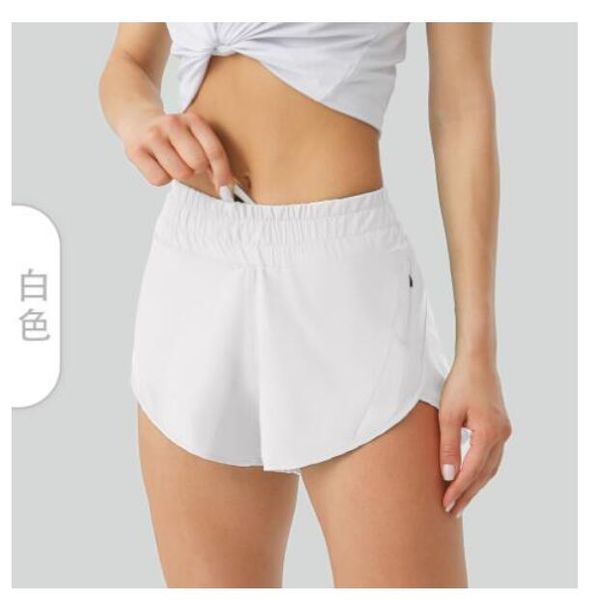 

lu multicolor loose breathable quick drying sports y shorts lu women's underwears pocket yoga trouser skirt running fitness pants gym c, White;red