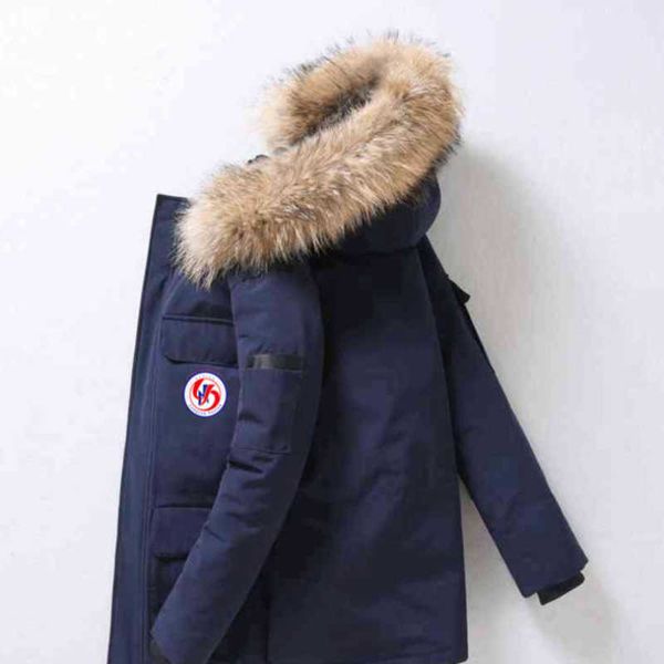 

designer luxury goosie down jacket fur ruff women cg winter fit warm canadas white goosing coat exterior pockets zipper stretch rib cuff the, Black