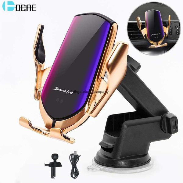 

fast charge automatic mount qi wireless car charger holder air vent phone 10w charging for iphone 13 12 11x8 samsung