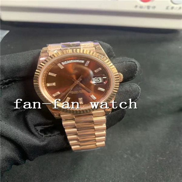 

watches green brown champagne white men automatic 2813 movement bp factory watch time rose gold wristwatches, Slivery;brown