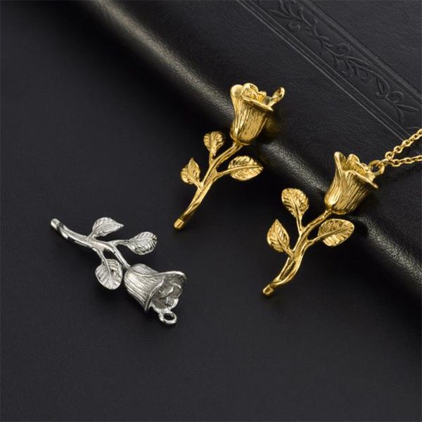 

2022 new pendet necklaces minimalistic ins europe and the united states stainless steel rose fashion luxury titanium 18k flowers plated coll, Silver