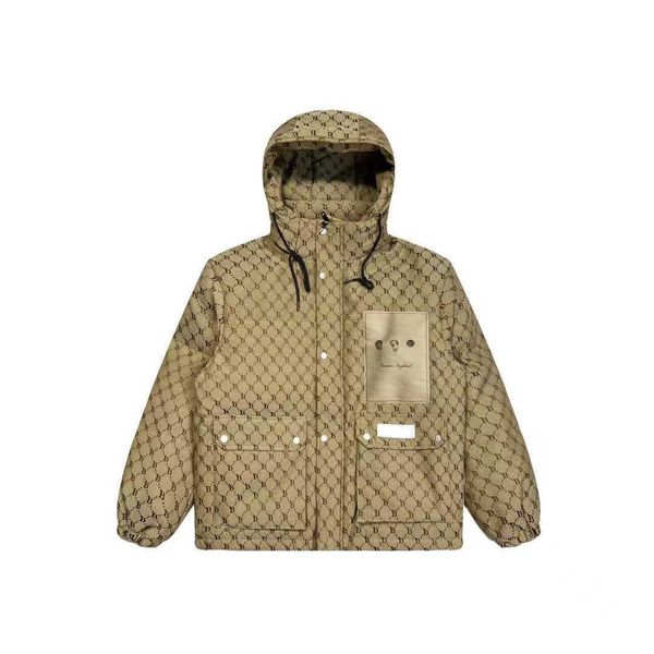 

winter down jacket mens hooded coat burb designer jackets men women casual zippered cardigan windbreaker tb embroidered trench coats, Black