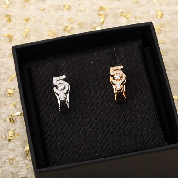 

s925 silver charm punk stud earring with diamond and number words have box stamp ps3464a, Golden