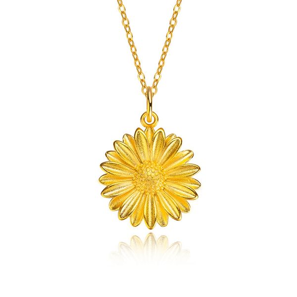 

pendant chain necklace new fashion sweet and lovely little daisy flowers 18k yellow gold filled drop pendant friend gift jewelry women, Silver