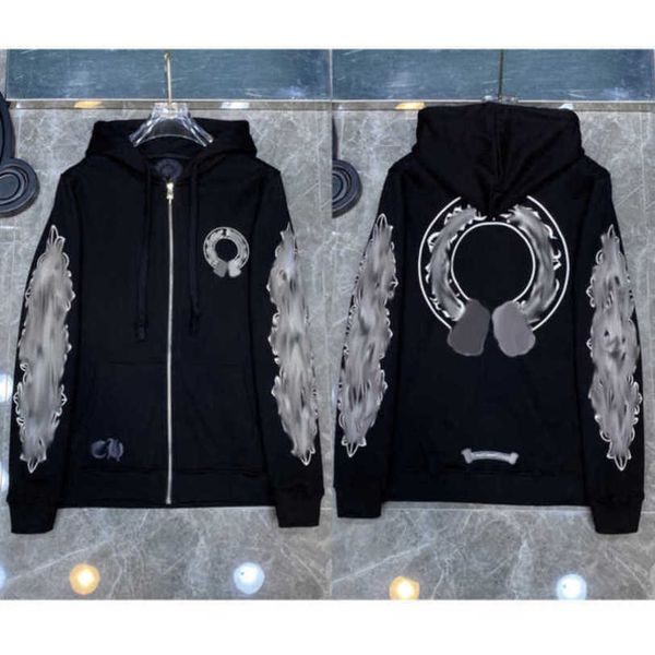 

luxury men's fashion jackets sweatshirts designer classic hoodies zipper hooded sweater casual men women cross pullover sanskrit hoodie, Black;brown