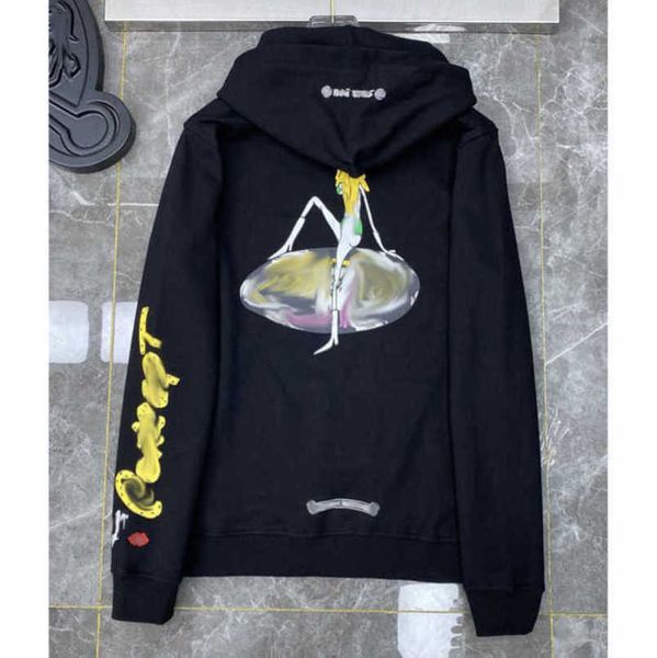 

mens luxury fashion sweatshirts designer hoodies zipper sanskrit graffiti hooded sweater cross pullover hoodie casual women coat sweatshirt, Black