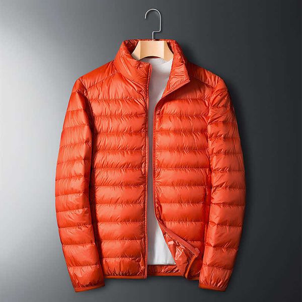 

down jacket men's 2022 autumn and winter lightweight short stand collar young and middle-aged men women's, Black