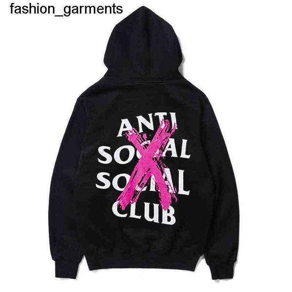 

men's hoodies sweatshirts new assc social club hoodie obsolete cross powder plush loose pullover, Black