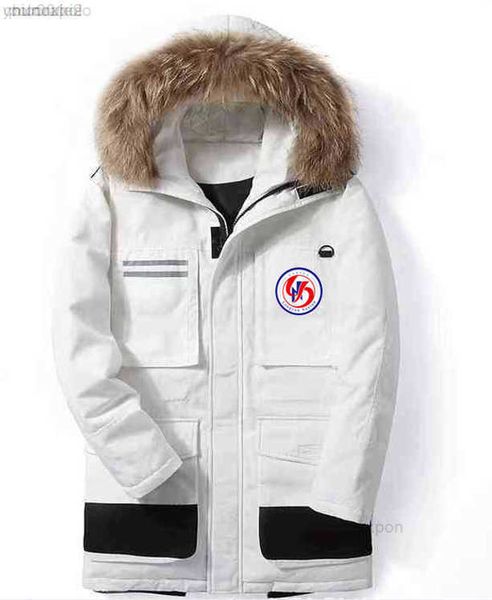 

designer luxury goosie down jacket fur ruff women cg winter fit warm canadas white goosing coat exterior pockets zipper stretch rib cuff the, Black