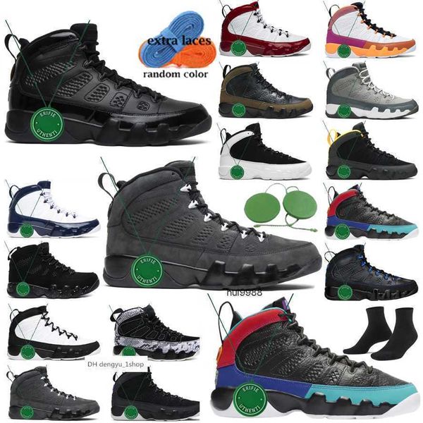 

chile red particle grey jumpman 9s ix basketball shoes 9 trend cool bred patent gym red racer unc university blue dark char designer og air, Black