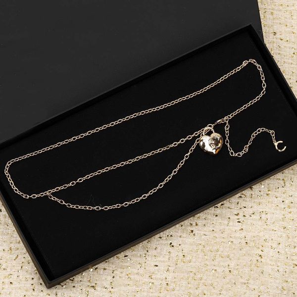 

2022 luxury quality charm waist belt with heart shape in 18k gold plated have box stamp ps3462a, Golden