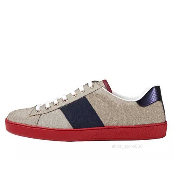 

2023 mens women casual shoes italy luxury gold white green red stripe italy tiger snake sneaker trainers bee embroidered walking sports ace, Black