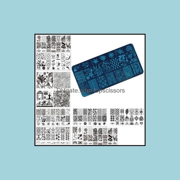 

nail art templates wholesale nail art stamp stam image plate 6x12cm stainless steel template manicure stencil tools 20 styles for ch dhjqf, White
