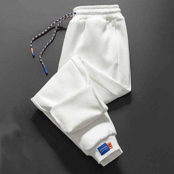 

men's casual pants fashion brand spring new thin thickened loose stretch sweatpants solid color sanitary for men, Black