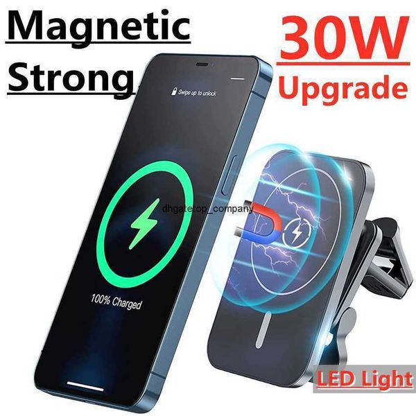 

fast charge magnetic wireless charger supported by car ventilation charging station for macsafe iphone 13 12 pro qi 30w