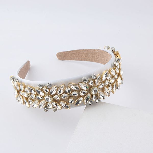 

boutique children crystal hair sticks old girls baroque rhinestones hairbands shining women wide princess headband a9223, Slivery;white