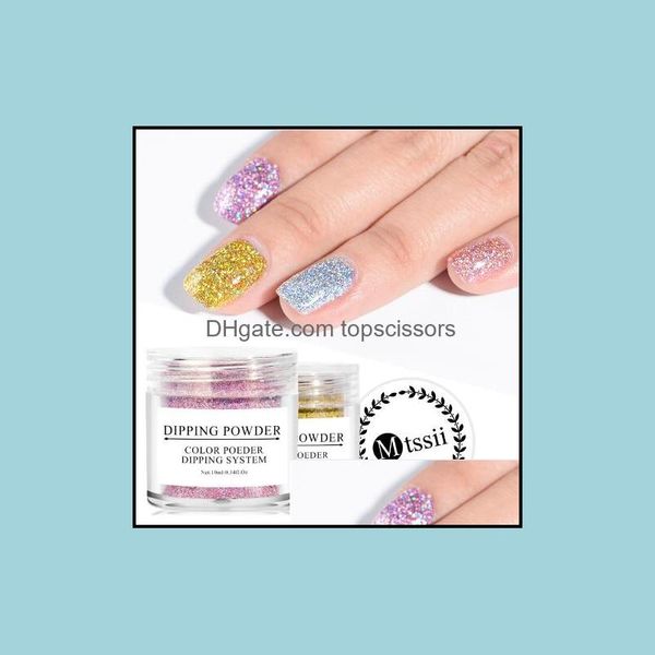 

nail glitter holo dip gradient glitter decoration pigment dust laser nail natural dry without lamp cure drop delivery 2022 health be dhhcx, Silver;gold
