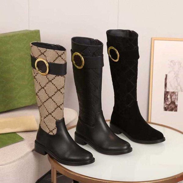 

winter fashion luxury designer boots knee flip leather warm woman boot cowgirl waterproof combat chelsea rain snow riding, Black
