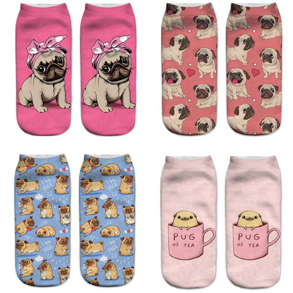 

socks new 3d printing women fashion cat meias feminina funny low ankle pug drop delivery 2022 smt68, Pink;yellow