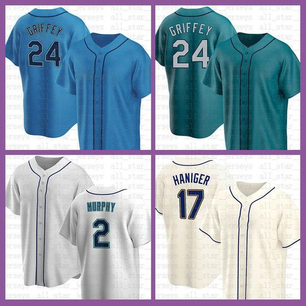 

2022 seattle baseball jersey 24 ken griffey jr. jake fraley tom murphy luis torrens jarred kelenic abraham toro mitch haniger kyle lewis ada, Blue;black