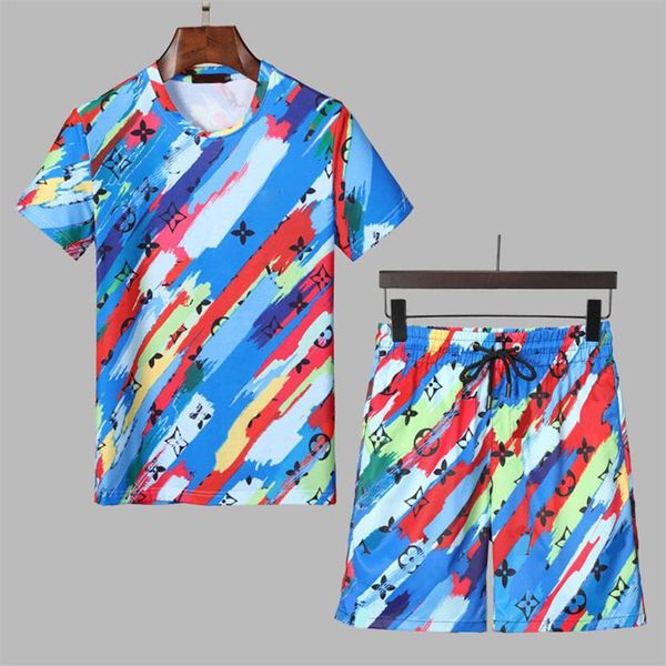 

2021 designer jogger suits men sportsuit tracksuits summer short sleeve sportswear mens jogging suits running t shirt pants -3xl216j, Gray