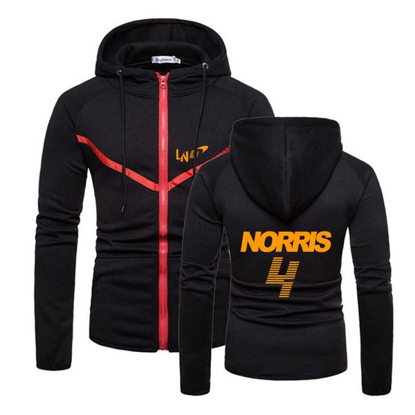 

75qh men's hoodies sweatshirts f1 mclaren team racing fans 2022 men lando norris new spring autumn sports zip hoodies jacket casual lon, Black