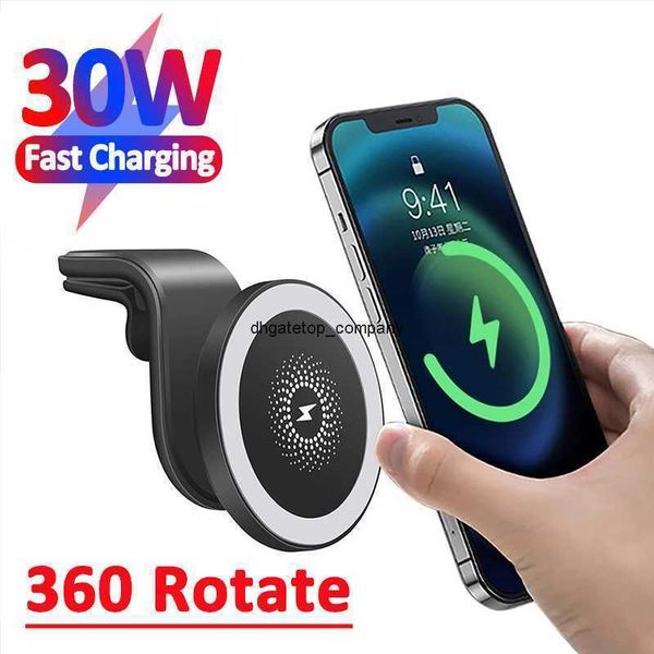 

fast charge 30w magnetic car wireless charger phone stand holder for macafe iphone 12 13 pro max mini qi chargers charging station