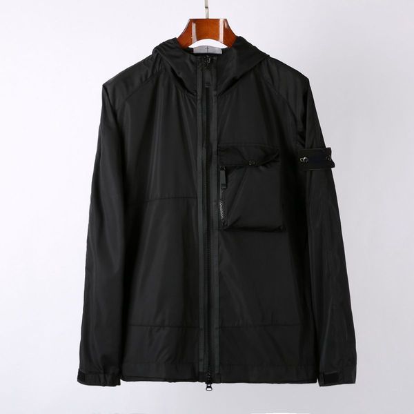 

casual windbreaker stone mens jackets hip-hop nylon hooded pockets couple jacket, Black;brown