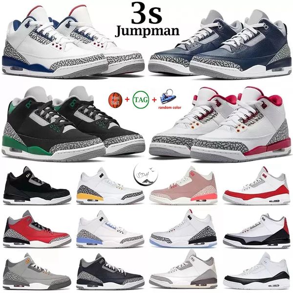 

jumpman 3 men basketball shoes 3s black cement racer blue fire cardinal red court purple cool grey unc laser orange katrina mens sneakers sp