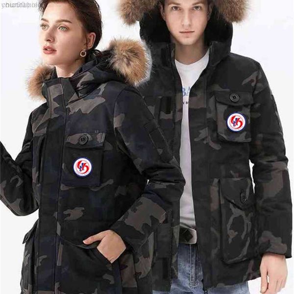 

designer luxury goosie down jacket fur ruff women cg winter fit warm canadas white goosing coat exterior pockets zipper stretch rib cuff the, Black