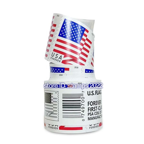 

u.s. postal service mail stamp 2022 usa flag roll of 100 first - class rate post office