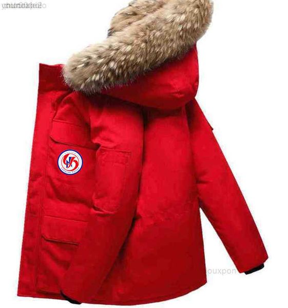 

designer luxury goosie down jacket fur ruff women cg winter fit warm canadas white goosing coat exterior pockets zipper stretch rib cuff the, Black