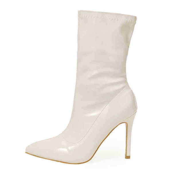 

boots xibeilove winter women's short boots pointed toe patent leather zipper stiletto high heel boots nightclub stage shoes 220913, Black