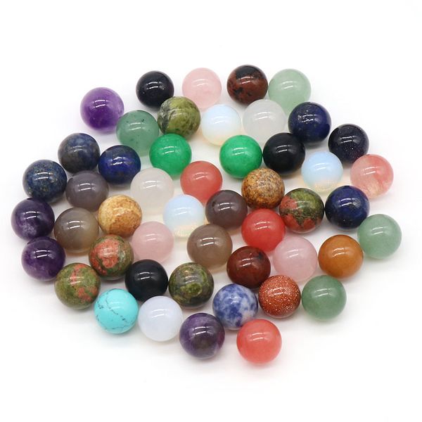

10pcs 12mm gemstone spheres for diy making jewelry no-drilled hole loose reiki healing energy stone crysta balls round beads, Black