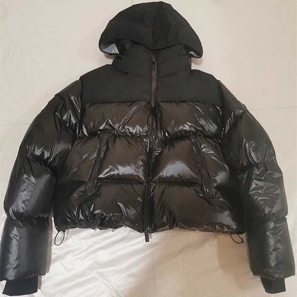 

designer luxury nortes down jacket fur ruff mens winter fit warm nft coat exterior lnterior womens pockets zipper stretch rib cuff men parka, Black