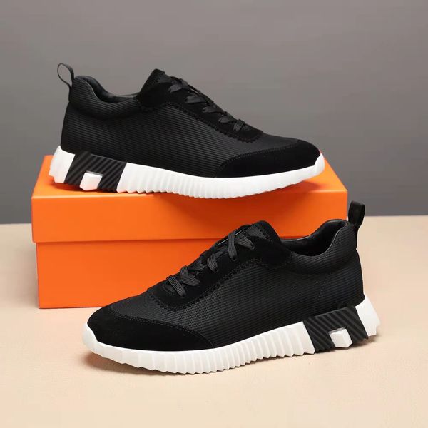 

famous design bouncing sneakers shoes men breathable & mesh skateboard walking outdoor sports lace up trainers des chaussures eu38-46, Black