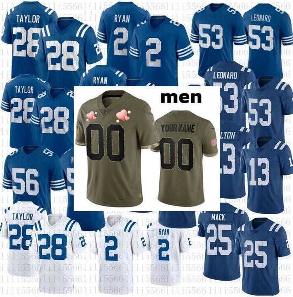 

football jerseys indianapolis''colts''23 kenny moore ii 53 darius leonar 10 dezmon patmon 2 matt ryan 28 jonathan taylor, Black;red