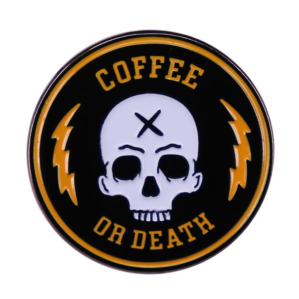 

other fashion accessories coffee or death enamel pin brooch, Silver
